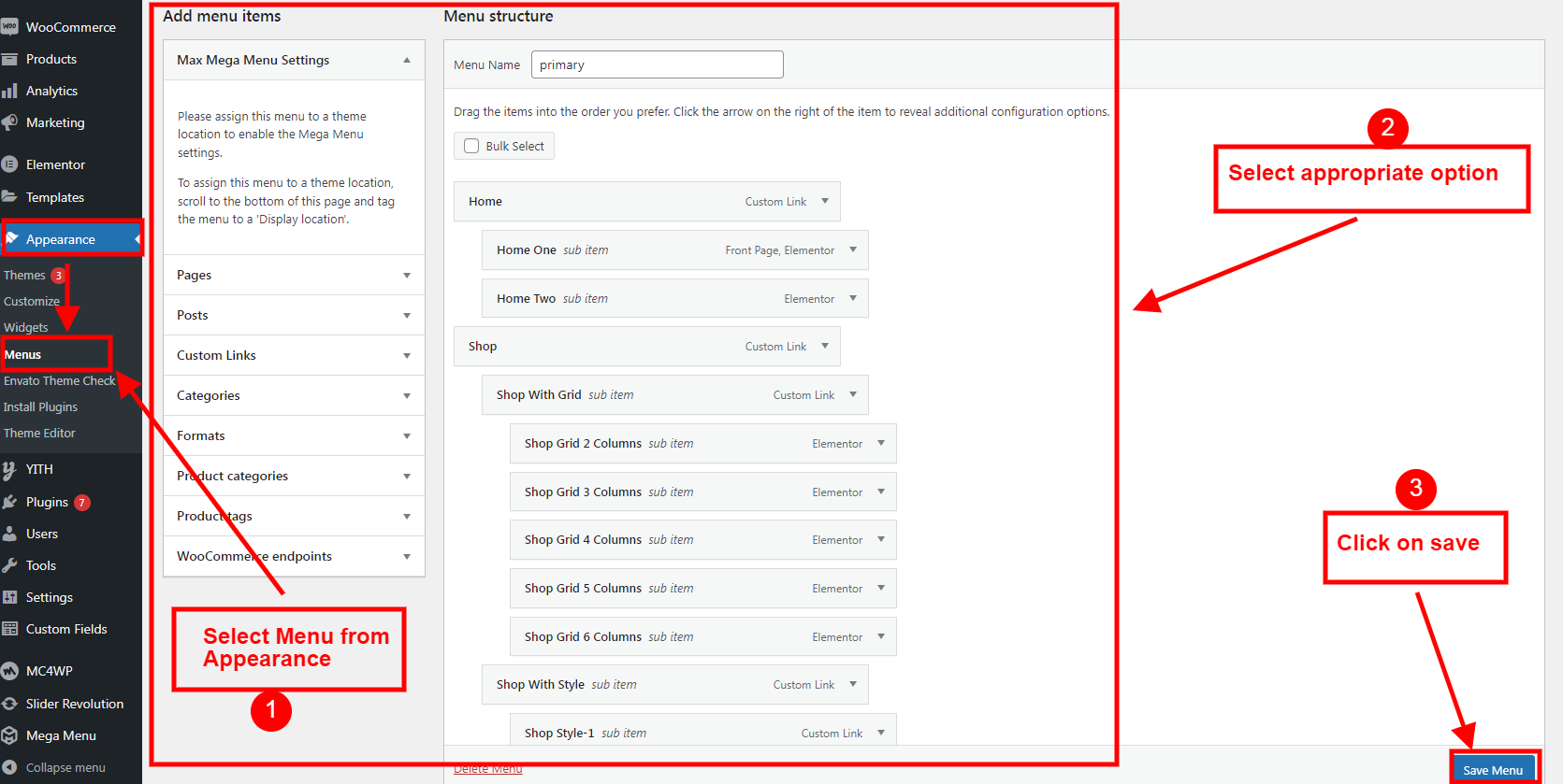 Menu | Gemzie Documentation! | Theme Documentation!